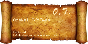 Ocskai Tímea névjegykártya